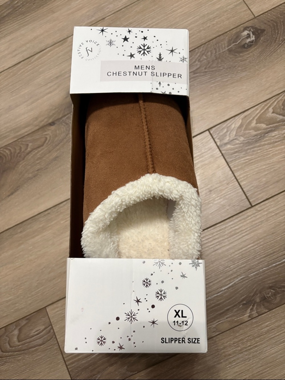 Chestnut Men's Chestnut Slipper with Cream Sherpa Lining